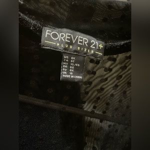 Black mesh polka dots black top for going out !